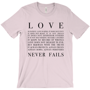Love Never Fails Short Sleeve Tee